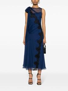 Alberta Ferretti semi-sheer lace dress - Blauw