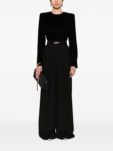Saint Laurent Fluwelen blouse met schoudervullingen - Zwart