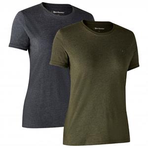Deerhunter - Women's Basic T-Shirt 2-Pack - T-shirt, olijfgroen