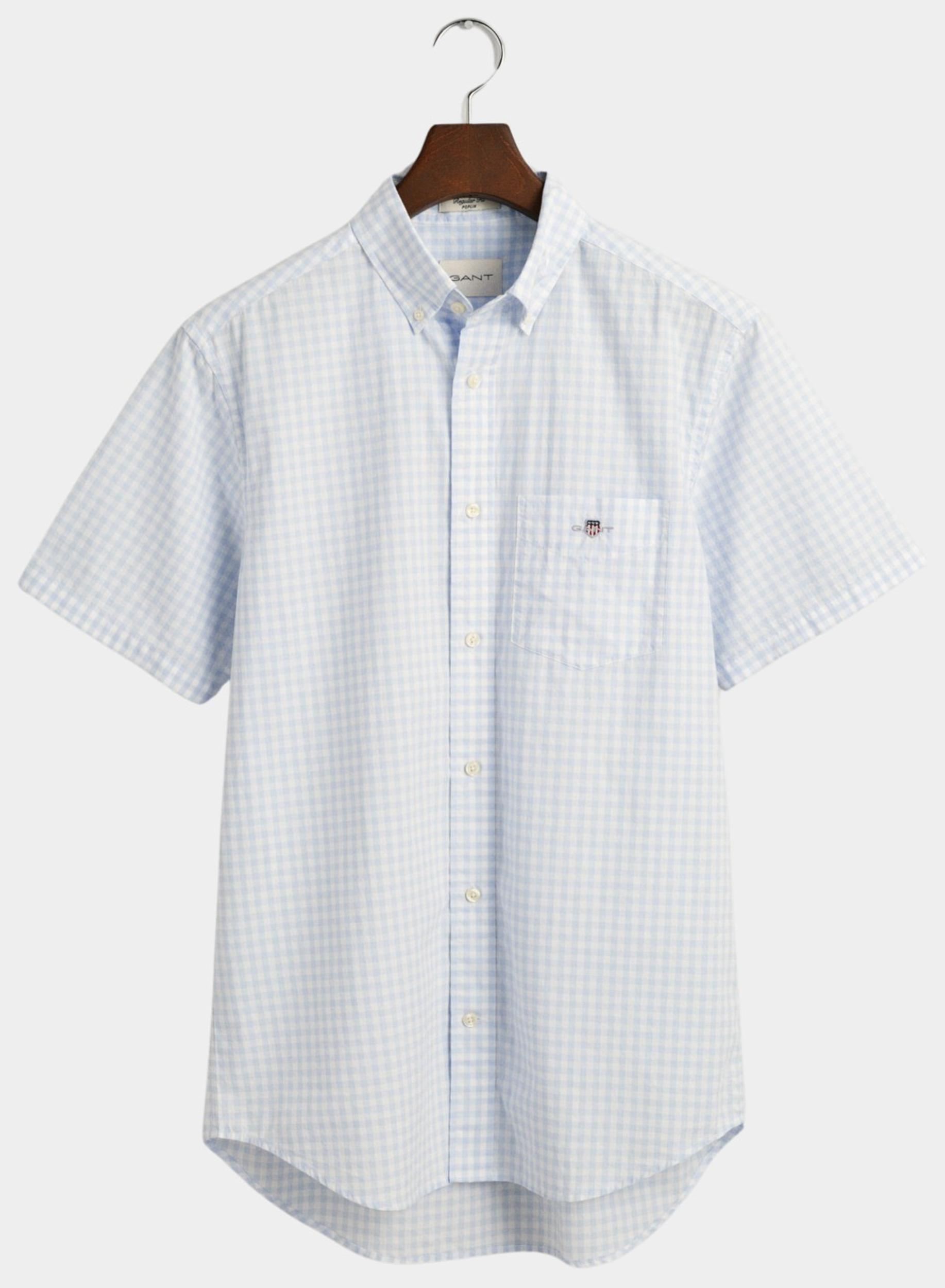 Gant Overhemd Short Sleeve Lichtblauw