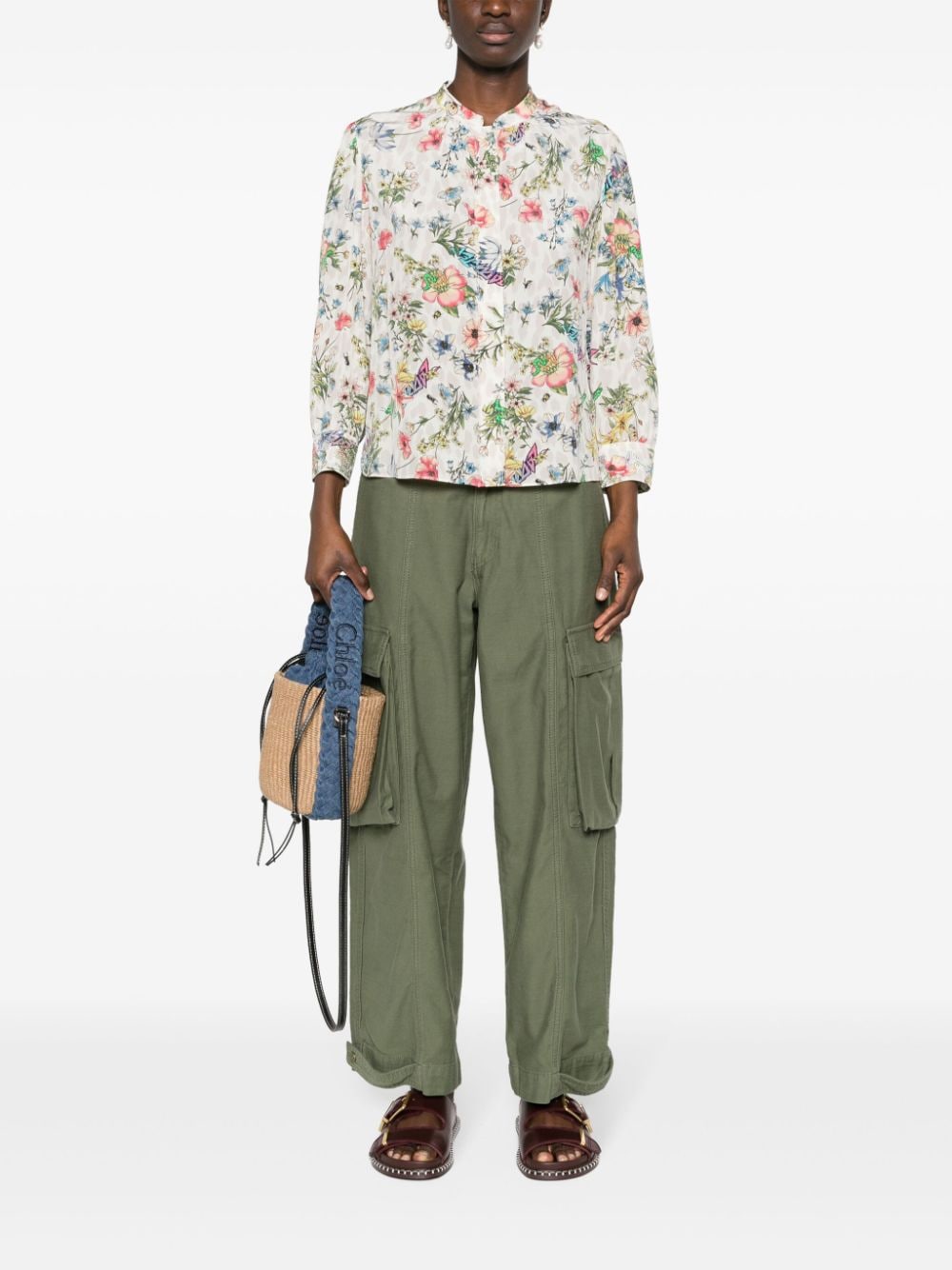 Zadig&Voltaire floral-print silk blouse - Beige