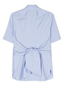 ASPESI tied-waist poplin shirt - Blauw
