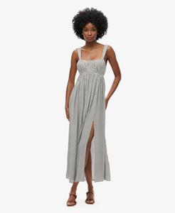 Superdry Vrouwen Maxi-jurk met Strik op de rug Wit