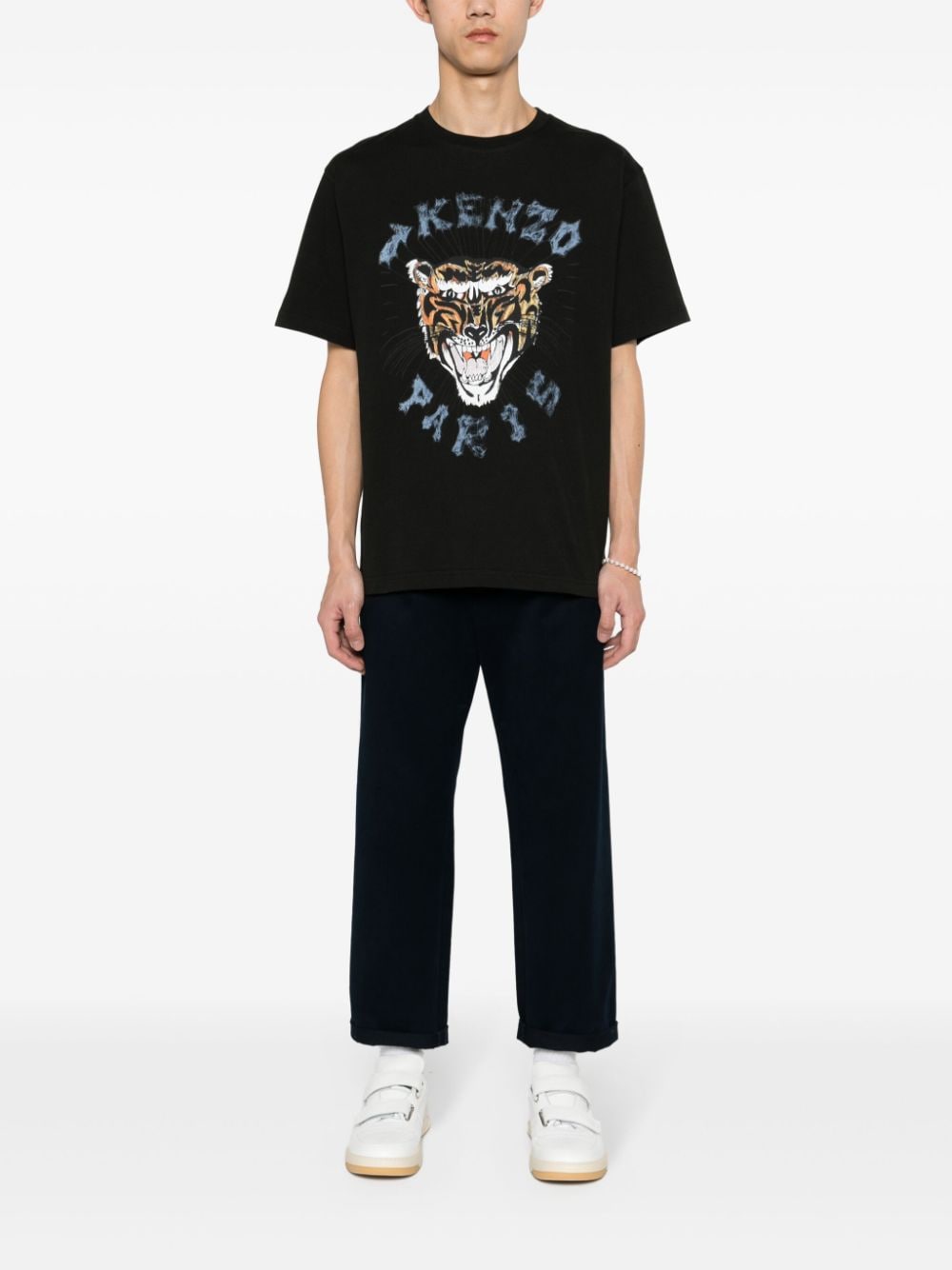 Kenzo Katoenen T-shirt met tijgerprint - Zwart