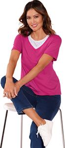 Your Look... for less! Dames Shirt met korte mouwen fuchsia Größe