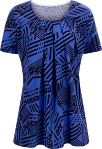 Your Look... for less! Dames Lang shirt blauw gedessineerd Größe