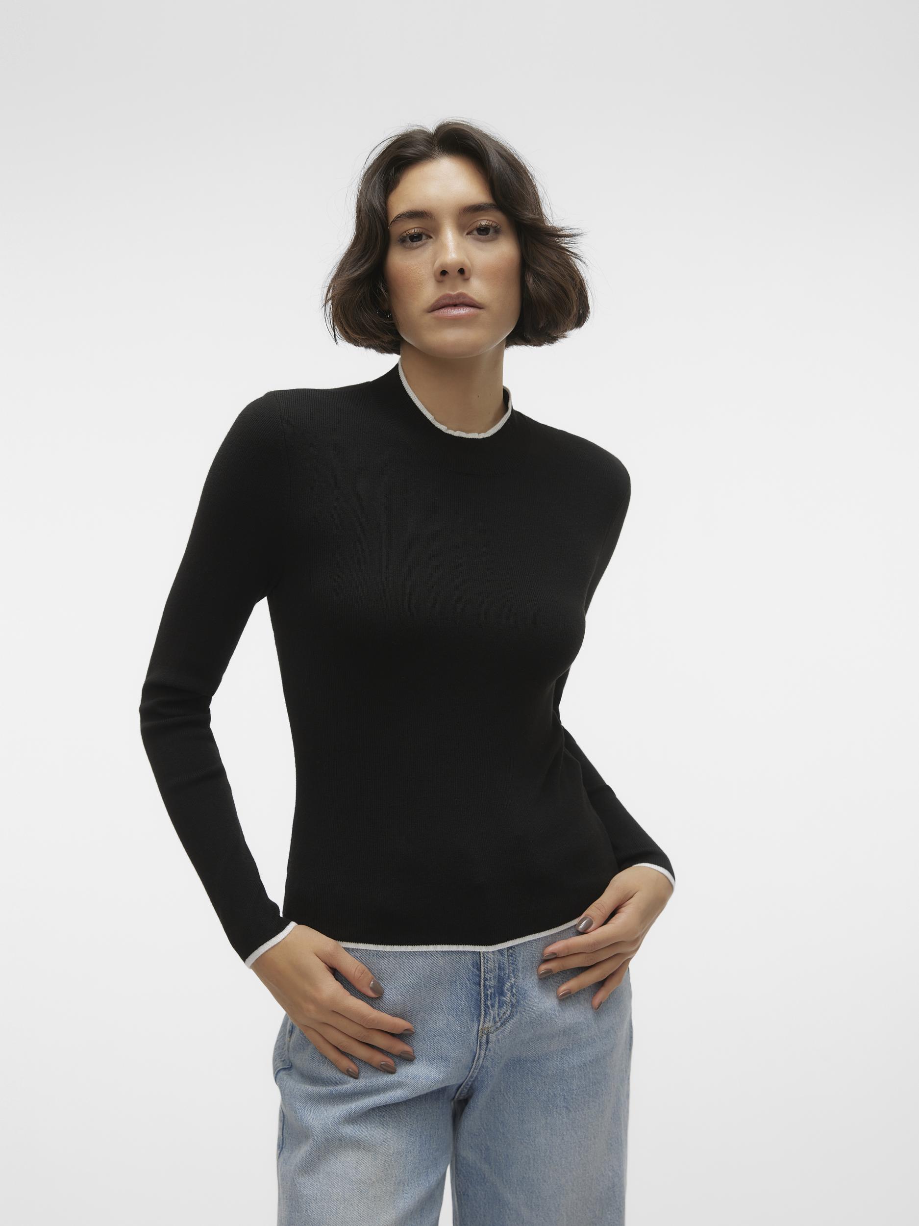 Vero Moda Rundhalspullover "VMFLOUNCY LS HIGHNECK PULLOVER GA"