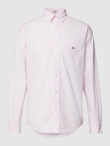 Gant Langarmhemd "Regular Fit Gingham Popeline Hemd strapazierfähig pflegeleicht kariert", mit Logostickerei auf der Brust