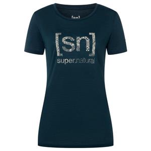 SUPER.NATURAL T-Shirt für Damen, Merino ARABESQUE Muster Print, casual