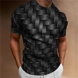Xuhaijian02 Eenvoudig heren T-shirt geometrisch patroon 3d bedrukt heren top alledaagse casual kleding los oversized shirt retro sweatshirt