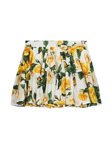 dolce&gabbanakids Dolce & Gabbana Kids Rok met bloemenprint - Wit