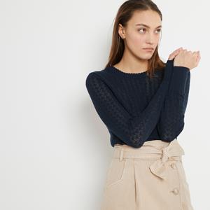 LA REDOUTE COLLECTIONS Trui met ronde hals, in pointelle tricot