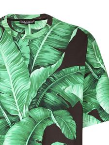 Dolce & Gabbana Katoenen T-shirt met bladerprint - Groen