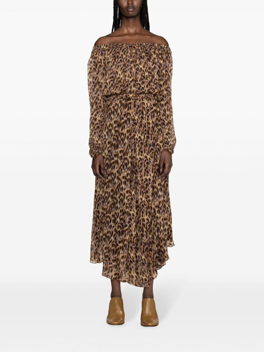 MARANT ÉTOILE Maxi-jurk met print - Bruin