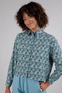 Brava Fabrics Damen vegan Bluse Spring New Boxy Blau