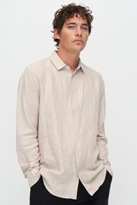 Kuyichi Herren vegan Hemd Nico Sand Melange Beige