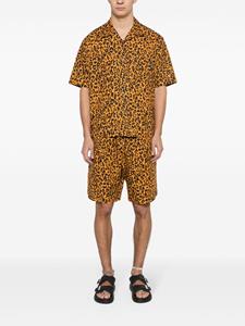 Palm Angels leopard-print poplin shirt - Oranje