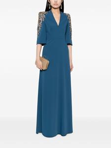Jenny Packham Maxi-jurk met kralen - Blauw