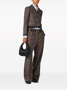 Miu Miu check-pattern wool trousers - Bruin