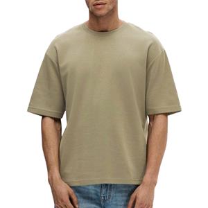 Selected Homme Oversized T-shirt met extra brede schouders, model 'OSCAR'