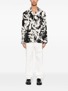 Laneus abstract-print notched-collar shirt - Wit