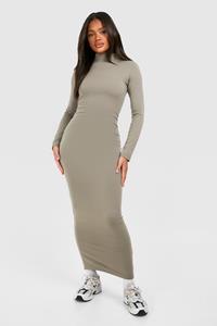 Boohoo Roll Neck Long Sleeve Maxi Dress, Khaki