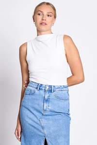 JAN N JUNE JAN 'N JUNE Damen vegan Ruffle Rafo Top Weiß