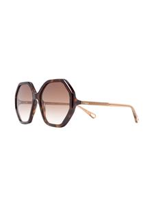Chloé Eyewear Zonnebril met schildpadschild design - Bruin