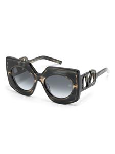 Valentino Eyewear Zonnebril met oversized montuur - Zwart