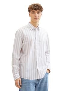 TOM TAILOR Denim Langarmhemd, gestreift und aus atmungsaktiver Baumwolle