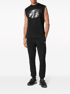 Plein Sport Mouwloos T-shirt met logoprint - Zwart