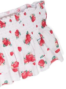 Monnalisa Top en rok met fruitprint - Wit