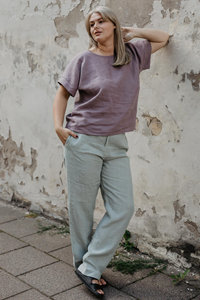 AmourLinen Damen vegan Hose Malmö Salbei Grün