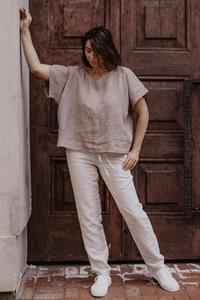 AmourLinen Damen vegan Hose Malmö Creme