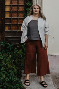 AmourLinen Damen vegan Hose Tokyo Terracotta Rot