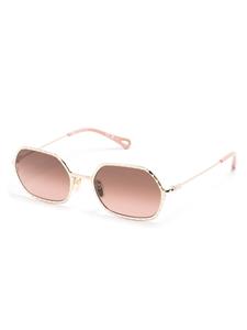 Chloé Eyewear Zonnebril met geometrisch montuur - Goud