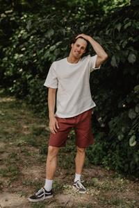 AmourLinen Herren vegan Leinenoberteil Atlas Dusty Lavender