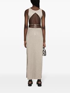 TOM FORD open-back knitted maxi dress - Zilver
