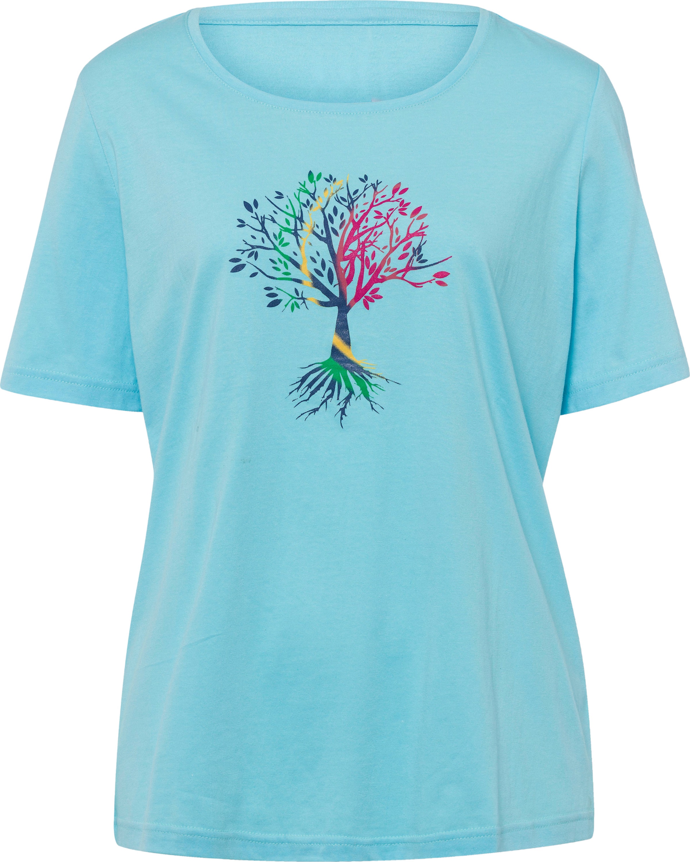 Your Look... for less! Dames Shirt met korte mouwen aquamarine/jeansblauw Größe
