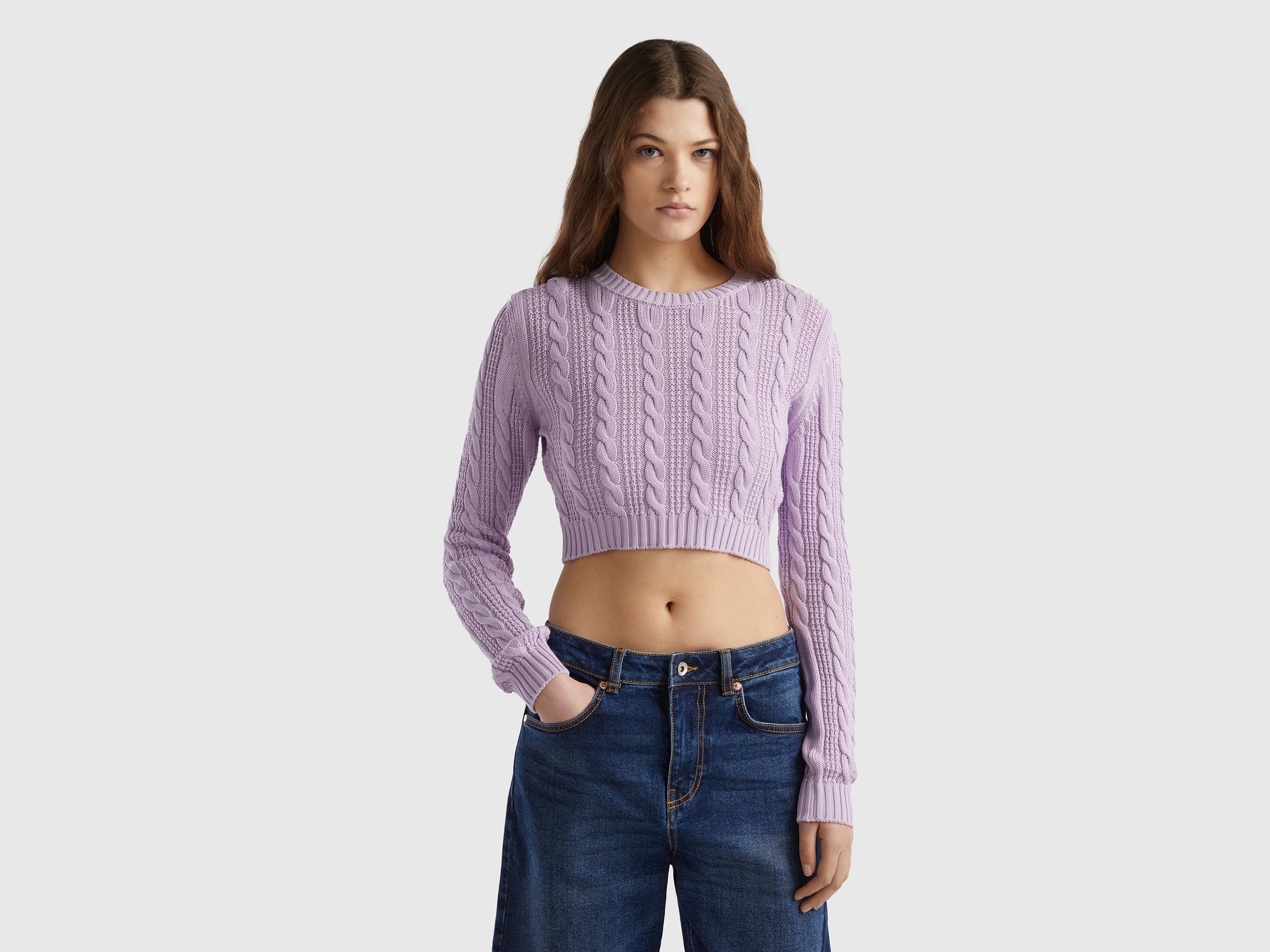 United Colors of Benetton Trui met ronde hals cropped