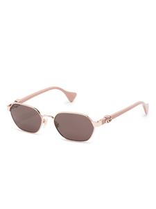 Gucci Eyewear Zonnebril met ovaal montuur - Goud
