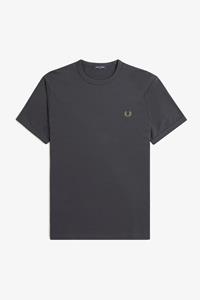 fredperry Fred Perry - Ringer Anchor Grey/Dark Caramel - T-Shirt
