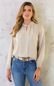 The Musthaves Twisted Blouse Beige