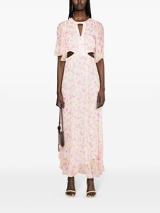 Maje floral-print draped chiffon dress - Roze
