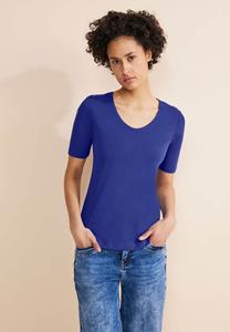 STREET ONE Kurzarmshirt "QR NEW Palmira", mit tiefem Rundhalsausschnitt