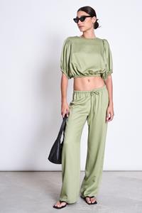 JAN N JUNE JAN 'N JUNE Damen vegan Mid Rise Loose Pants Strath Pale Olive