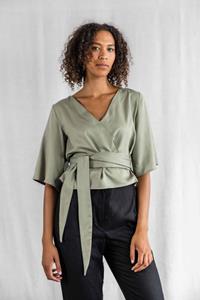 Jyoti Fair Works Damen vegan Bluse Vasanta Matcha Hellgrün