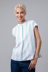 Brava Fabrics Damen vegan Herz Mao Bluse Weiß