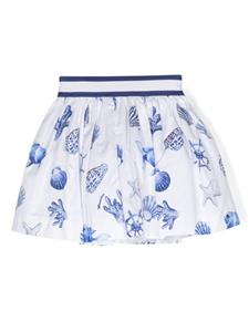 Monnalisa Plooirok met print - Wit
