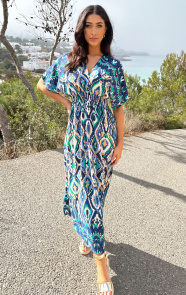 The Musthaves Maxi Dress Colorful Print Blue